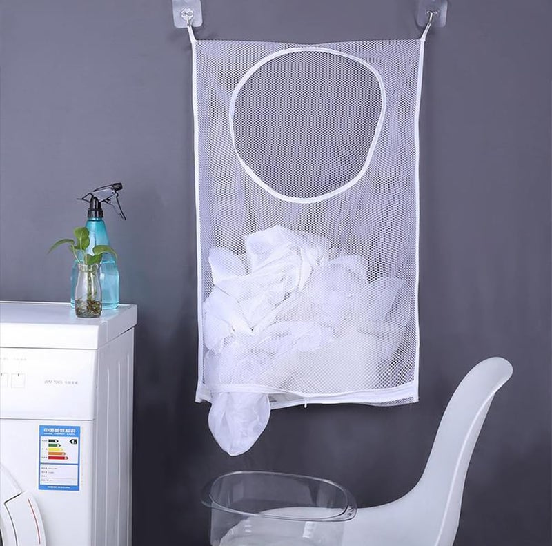 ZIIYAN 2 Pack Door Hanging Laundry Hamper Bag, Mesh Laundry Bag, Large Dirty Clothes Bag Over the Door Organizer - Image 3