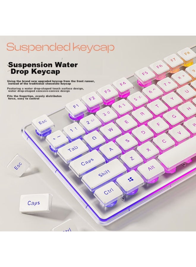 Eweadn V3 Wireless Bluetooth Wired Tri-mode Single Keyboard, True Mechanical Feel, Low-profile, High Aesthetic Value, Slim, For Gaming, Office, Laptop, Desktop Computer, Ipad, Universal Peripheral, Cream White - Image 5