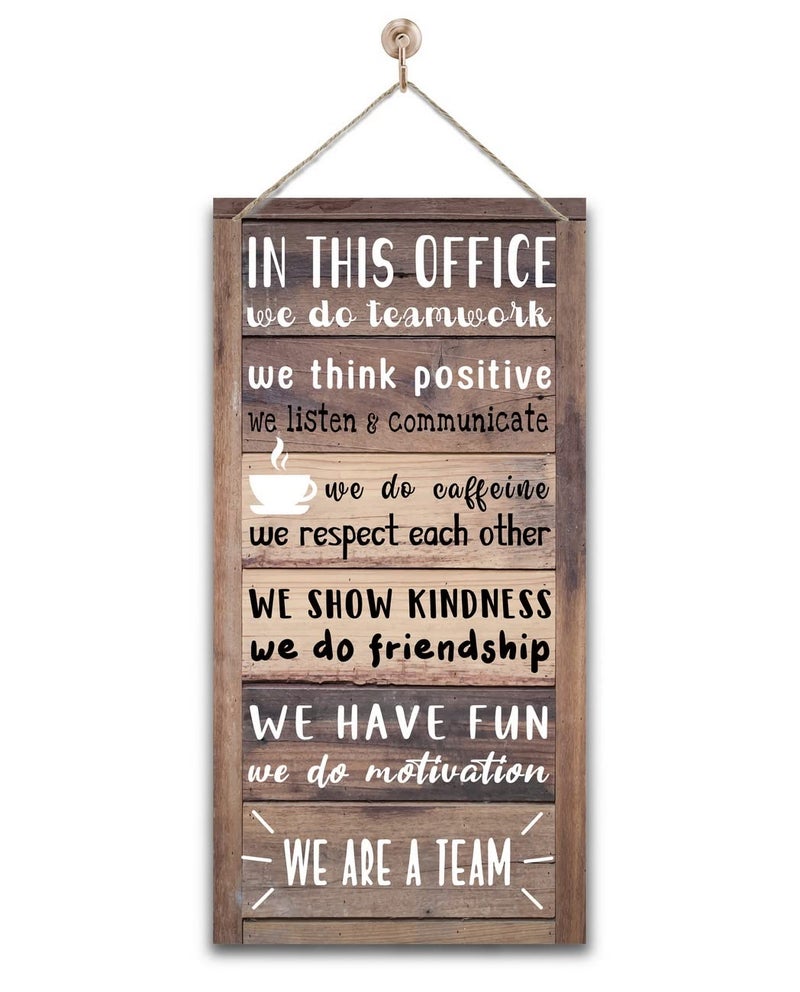 Gkwa We Are A Team Office Signs Decor, Hanging Wood Sign Office Decoration, Motivational Quotes Wall DÃ©cor, Human Resources Offices Wall Decoration, Team Gift, Gift for Leader - Image 1
