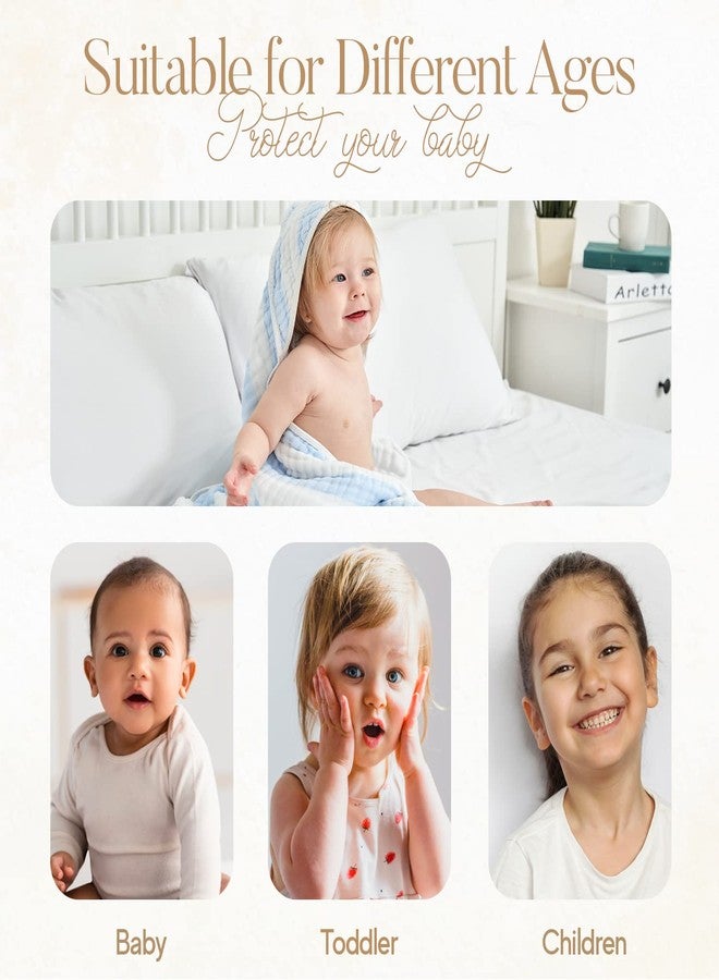 HardNok Muslin Hooded Baby Towel 4 Pack, Preuim Muslin 6 Layers Natural Cotton Baby Bath Towels, Soft and Comfortable for Boys,Girls (32 x 32, Blue Striped and White) - Image 4