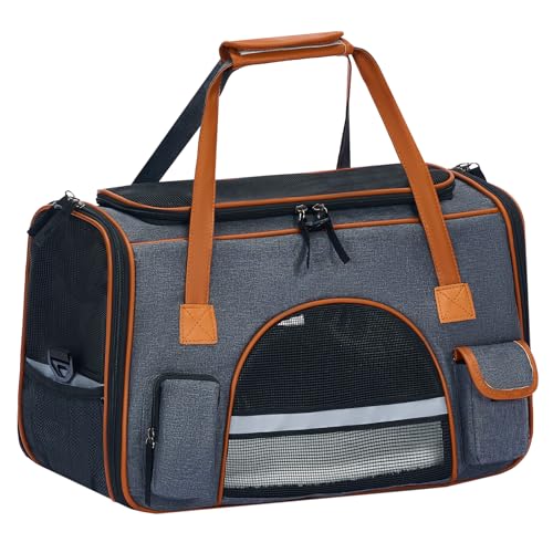 Pesen 18x11x11 Inches Cat Carrier Fits Pets Up to 16 lbs AntiCollapse Design Multiple Storage Pockets Cat Carrier Soft Ideal for Medium Cats Puppy Rabbits and Other Small Animals - Image 1