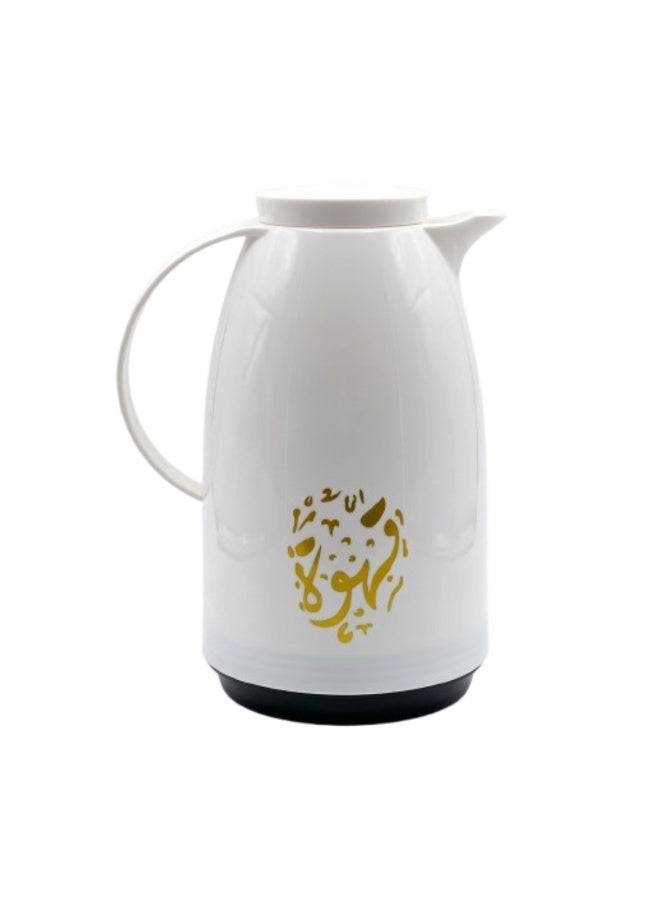 ميلريتش ترمس ميلريتش بريميوم 1.0 لتر - دلة عازلة للحرارة مع زجاج داخلي وردي - هيكل بلاستيكي أنيق للشاي والقهوة والمياه الساخنة - مقبض مقاوم للحرارة وقاعدة مانعة للانزلاق - Image 1