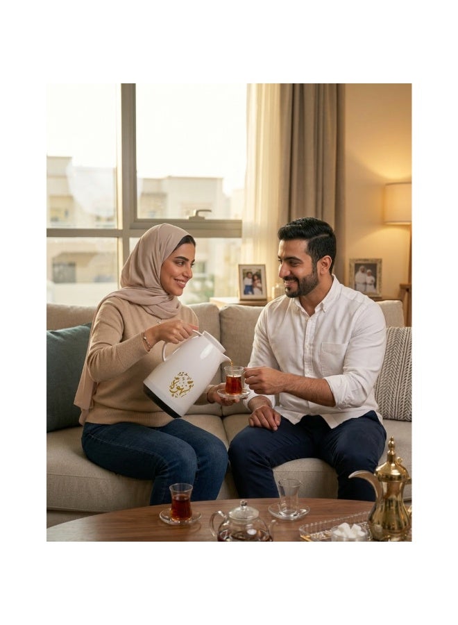 ميلريتش ترمس ميلريتش بريميوم 1.0 لتر - دلة عازلة للحرارة مع زجاج داخلي وردي - هيكل بلاستيكي أنيق للشاي والقهوة والمياه الساخنة - مقبض مقاوم للحرارة وقاعدة مانعة للانزلاق - Image 2