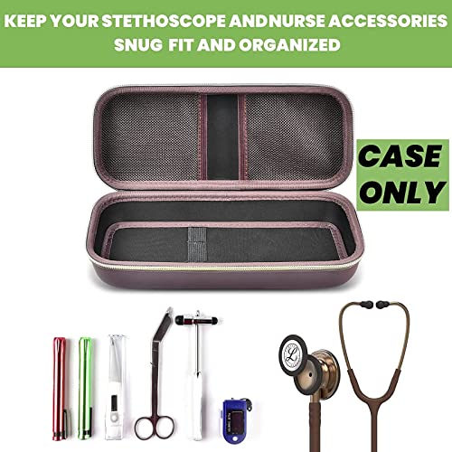 ALKOO Stethoscope Case Compatible with 3M Littmann Classic III Monitoring/Lightweight II S.E/Cardiology IV Diagnostic/MDF Acoustica Stethoscopes, Extra Pocket for Doctor & Nurse Accessories (Dark Brown) - Image 2