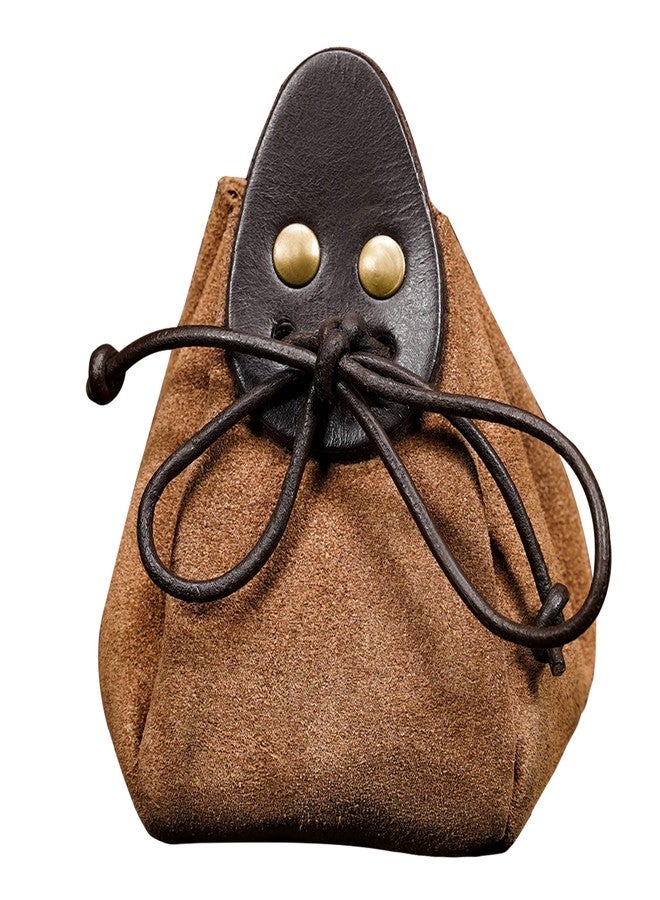 Mythrojan Leather Jewelry Bag Drawstring Christmas Gift storage bag pouch For Wedding Party Favors - Brown - Image 1
