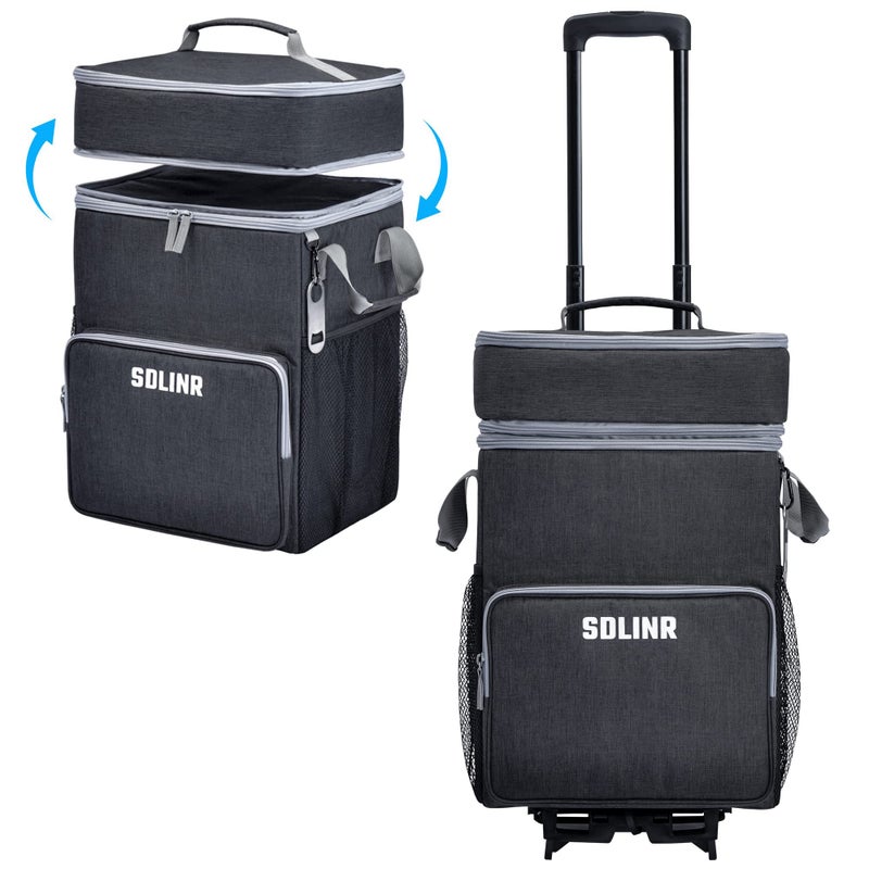 SDLINR 72-Can Large Rolling Cooler, Leakproof Insulated Soft Cooler Bag with Wheels and Handle Collapsible for Beach Camping Patio Travel Outdoor - Image 1