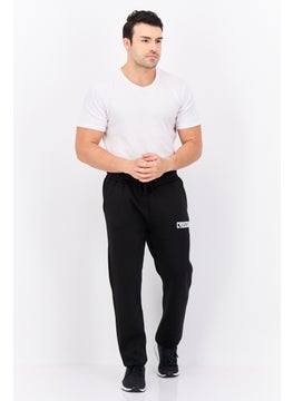 CROSSHATCH Men Regular Fit Brand Logo Jogger Pants, Black  - Image 3