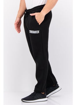 CROSSHATCH Men Regular Fit Brand Logo Jogger Pants, Black  - Image 4