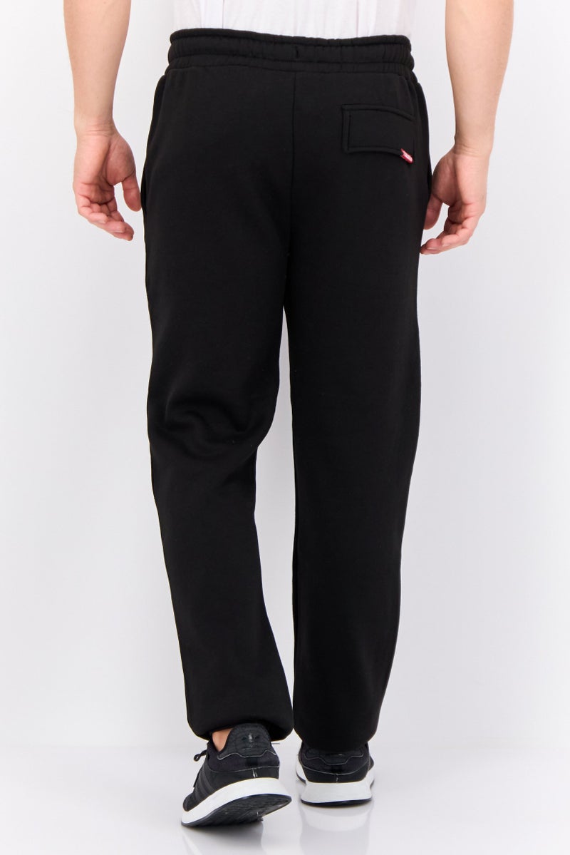 CROSSHATCH Men Regular Fit Brand Logo Jogger Pants, Black - Image 2