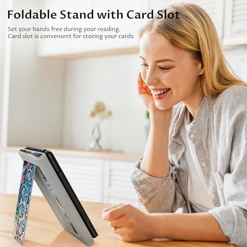 VORI Stand Case for 6" Kindle Paperwhite (Fits 10th Generation 2018 / All Paperwhite Generations Prior to 2018) PU Leather Case Smart Cover with Auto-wake/sleep and Hand Strap, Mandalas Galaxy - Image 5