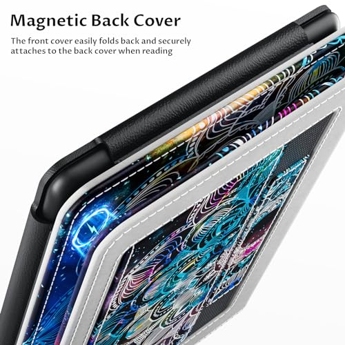 VORI Stand Case for 6" Kindle Paperwhite (Fits 10th Generation 2018 / All Paperwhite Generations Prior to 2018) PU Leather Case Smart Cover with Auto-wake/sleep and Hand Strap, Mandalas Galaxy - Image 4