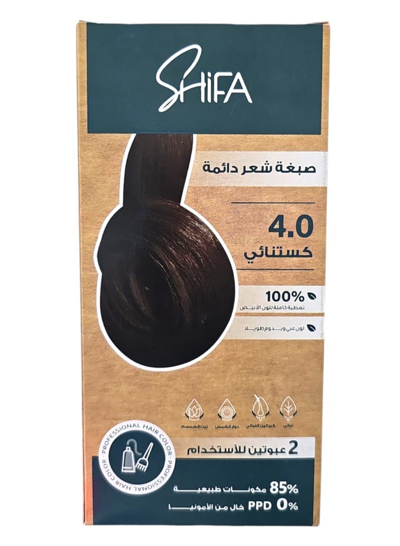 Permanent hair dye 0.4 chestnut