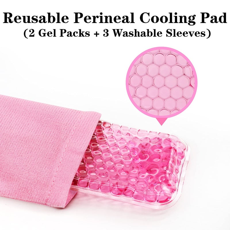 HI FINE CARE 2 PCS Reusable Perineal Cooling Pad, Hemorrhoid and Perineal Ice Packs, Postpartum and Hemorrhoid Pain Relief, Hot & Cold Packs for Women After Pregnancy and Delivery(10X2.4in) Washable Sleeves - Image 2