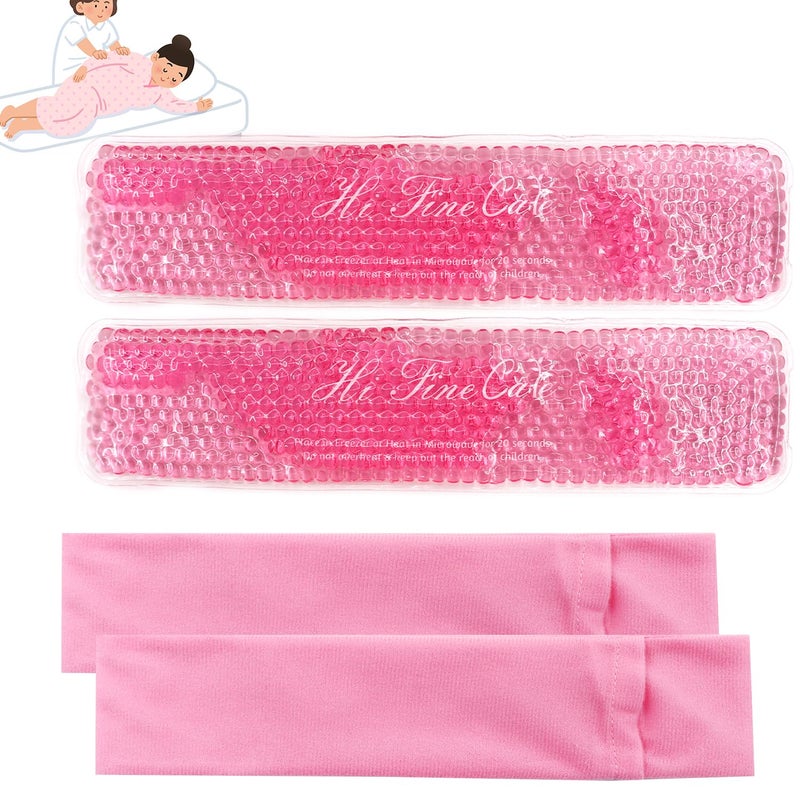 HI FINE CARE 2 PCS Reusable Perineal Cooling Pad, Hemorrhoid and Perineal Ice Packs, Postpartum and Hemorrhoid Pain Relief, Hot & Cold Packs for Women After Pregnancy and Delivery(10X2.4in) Washable Sleeves - Image 1