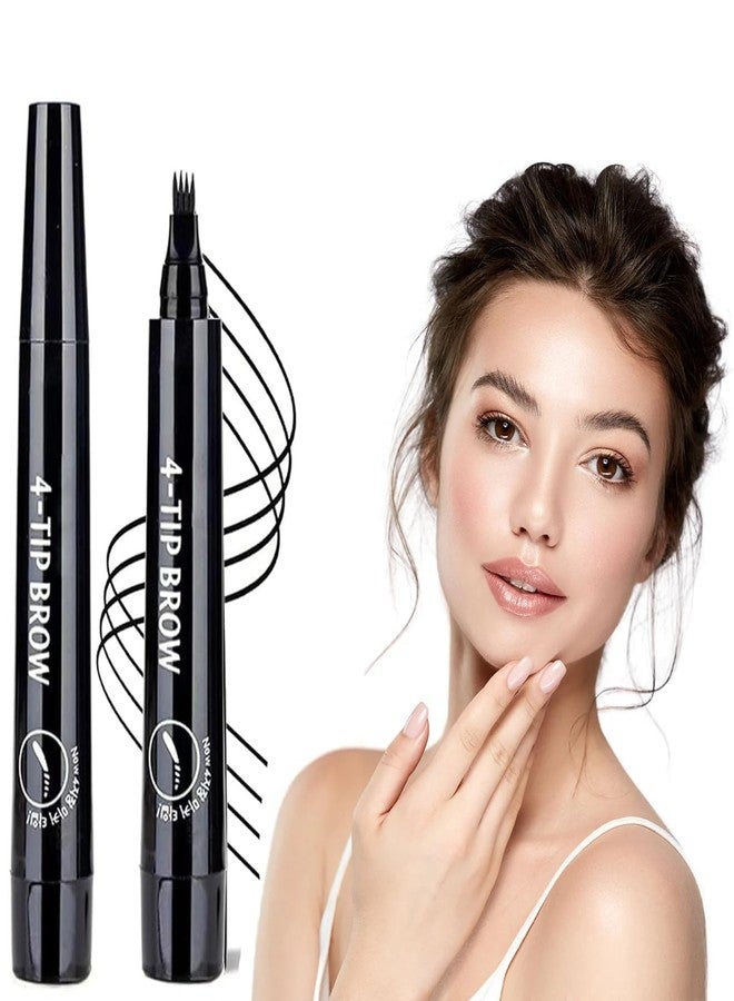 KRIDARSH Eyebrow Pen Waterproof Smudge-proof Microblading | Makeup pen with 4 Micro-Fork Tip Applicator | Natural-Looking & Perfect Long-Lasting Liquid Eyebrow Pen Easy to use All Skin Types. (black) - Image 1