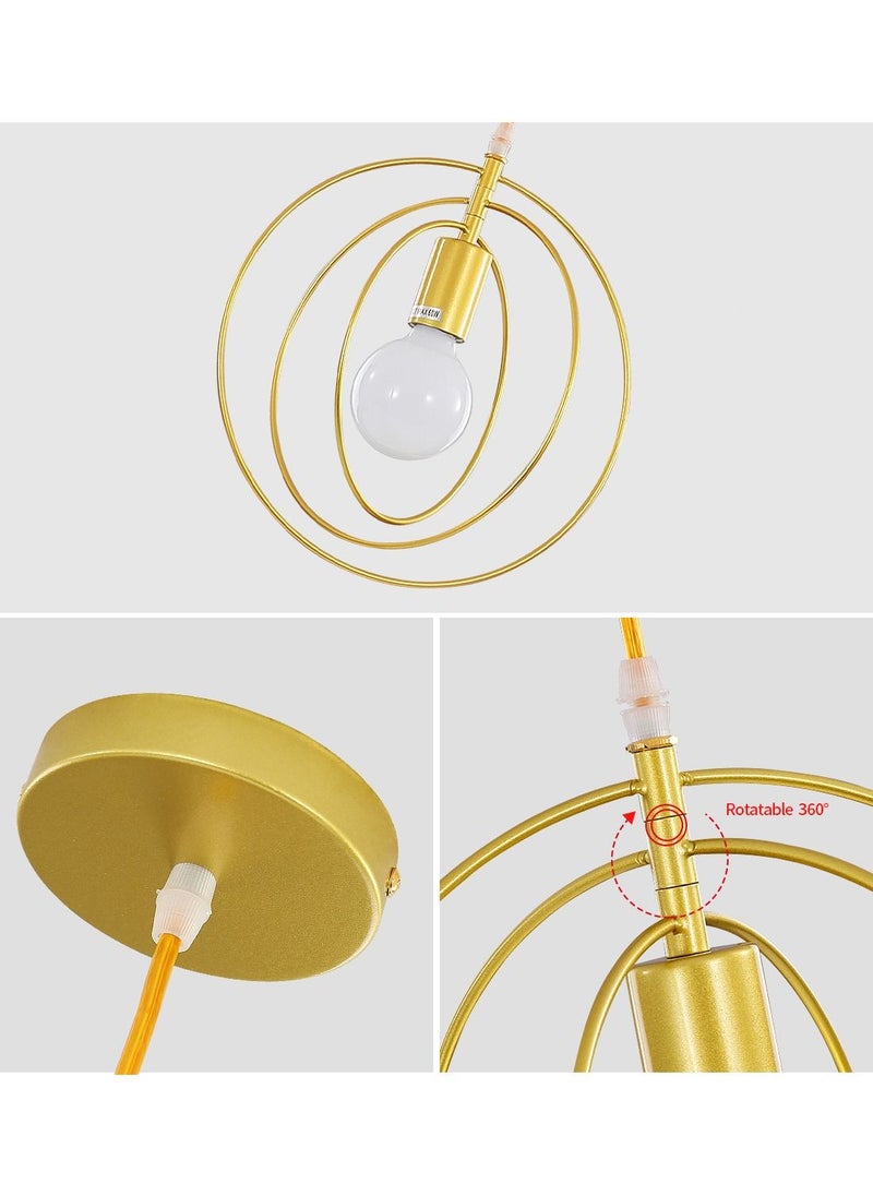 Industrial Vintage Design E27 Pendant Light Fixture/120cm Length/Golden