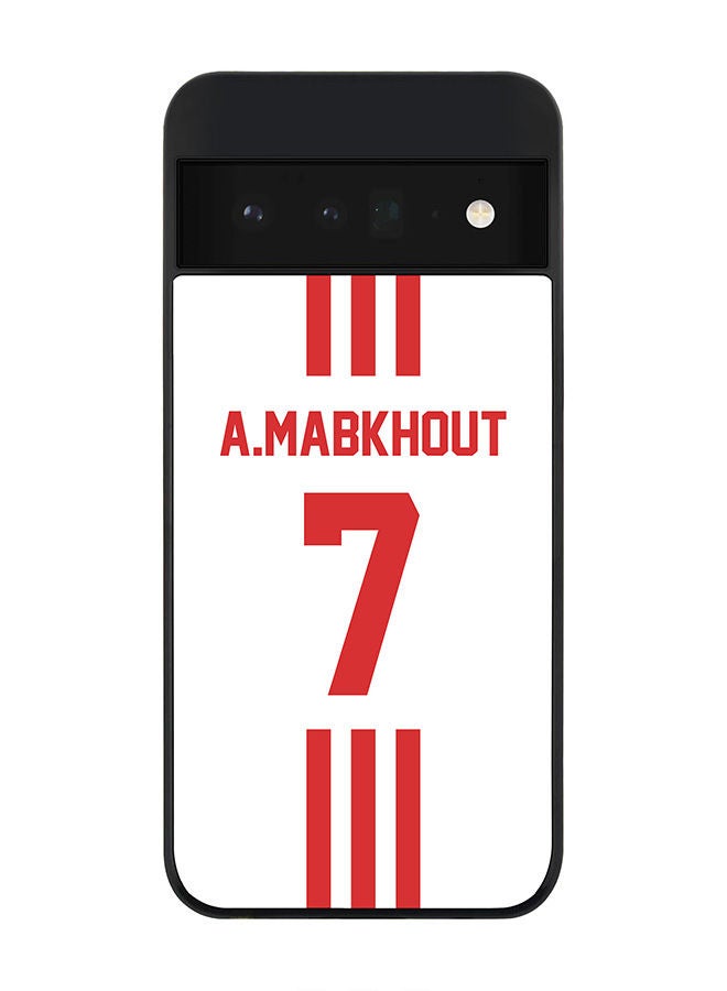 Stylizedd Rugged Black edge case for Google Pixel 6 Pro 5G Slim fit Soft Case Flexible Rubber Edges Anti Drop TPU Gel Thin Cover - Football Team - UAE Player Name - A.Mabkhout - Image 1