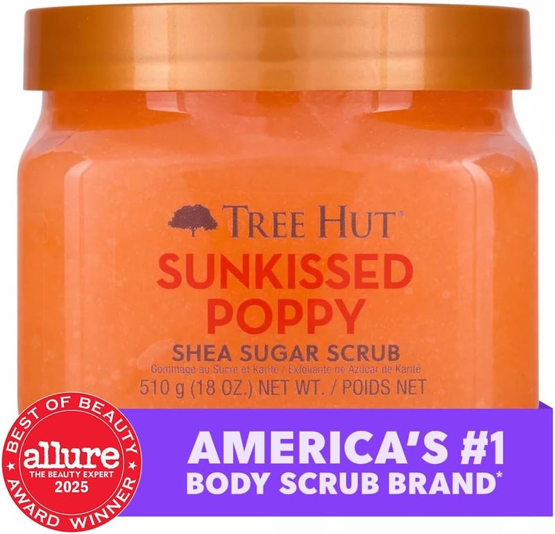 Tree Hut Sunkissed Poppy Shea Sugar Scrub - 510g Exfoliating Body Scrub - Image 3
