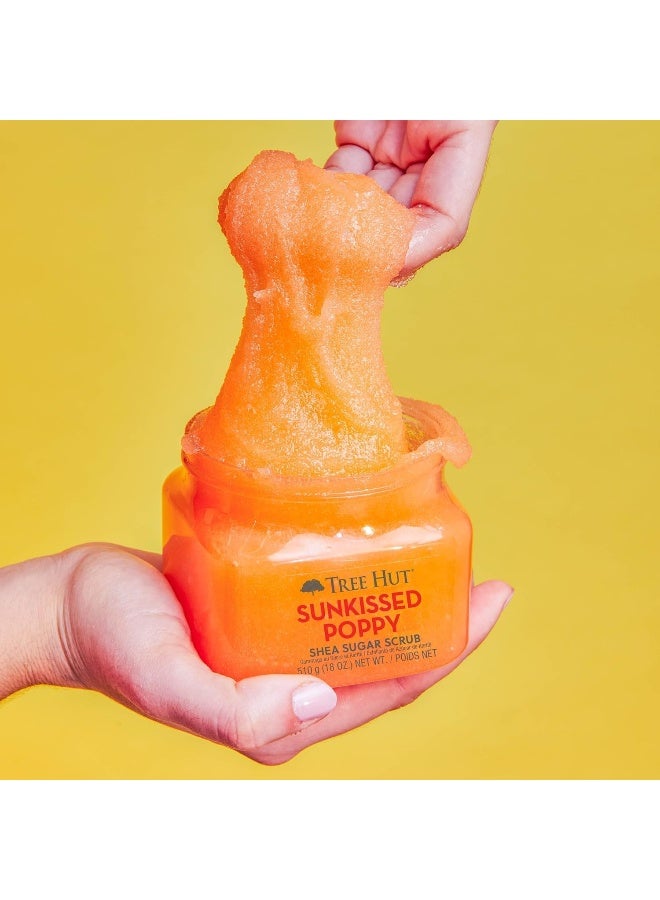 Tree Hut Sunkissed Poppy Shea Sugar Body Scrub 510g — Gently Exfoliate, Deeply Hydrates, Nourishes & Brighthen — Suitable for Dry, Combination Skin, 18 oz - Image 3