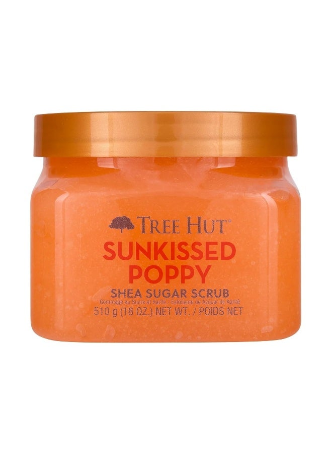 Tree Hut Sunkissed Poppy Shea Sugar Body Scrub 510g — Gently Exfoliate, Deeply Hydrates, Nourishes & Brighthen — Suitable for Dry, Combination Skin, 18 oz - Image 1