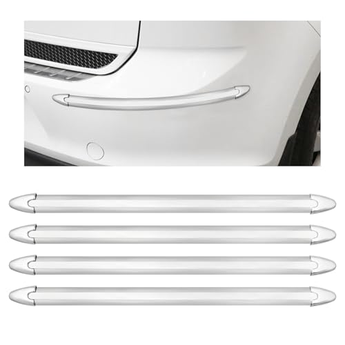 Suvnie 4 PCS Car Bumper Protector Strip AntiScratch Front and Rear Bumper Corner Trim Sticker AntiCollision Patch Bumper Guard Strip Universal Car Accessories for SUV Truck - Image 1