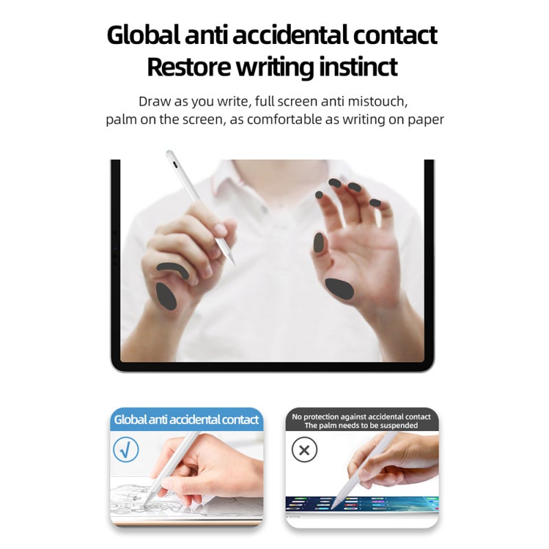Capacitive Pen: White Tilt-Sensitive Palm Rejection - Precise Writing Universal Capacitive Pen for Touchscreen Devices, Tablet Handwriting & Digital Sketching - Image 5