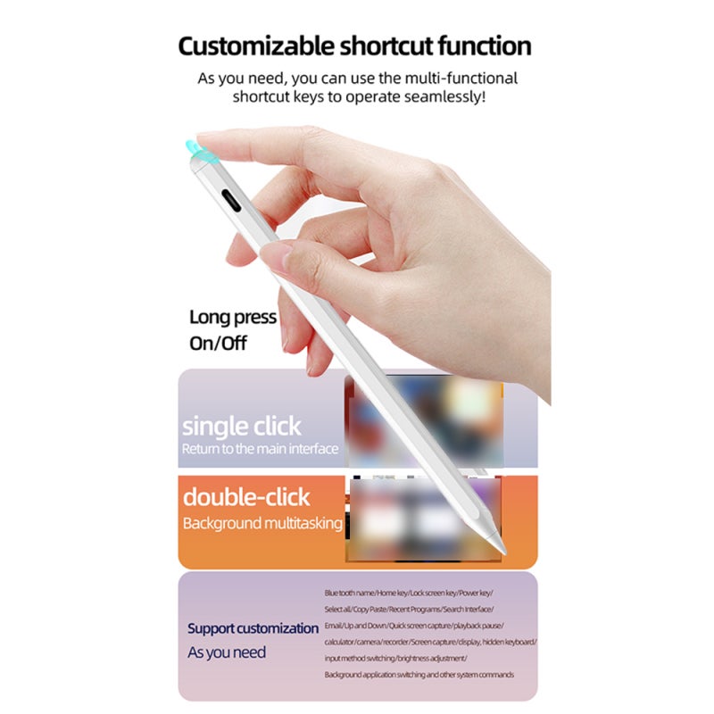 Capacitive Pen: White Tilt-Sensitive Palm Rejection - Precise Writing Universal Capacitive Pen for Touchscreen Devices, Tablet Handwriting & Digital Sketching - Image 3