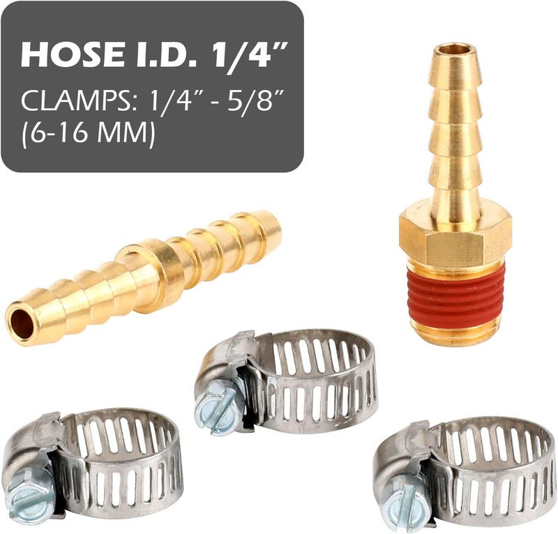 Hromee Air Hose Fittings 1/4 Inch NPT Brass Quick Connect Coupler and Plug, 20 Pieces Air Compressor Accessory Kit with Blow Gun and Tire Gauge - Image 4