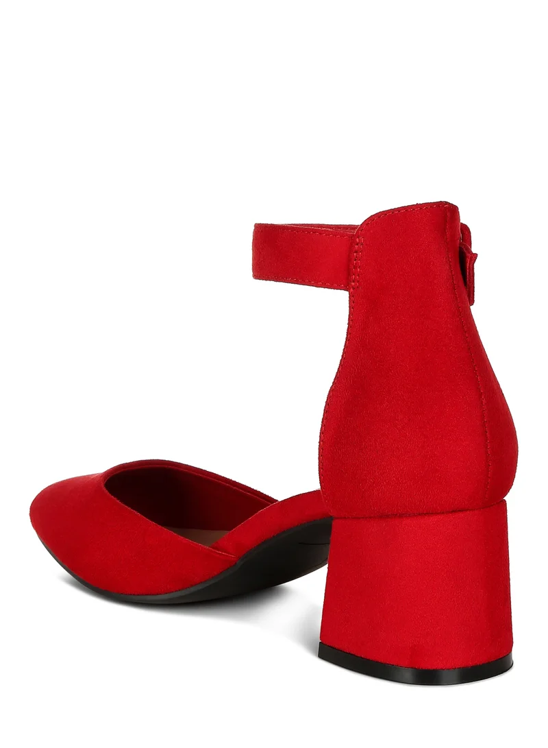 London Rag Mid Heeled Casual Sandals in Red
