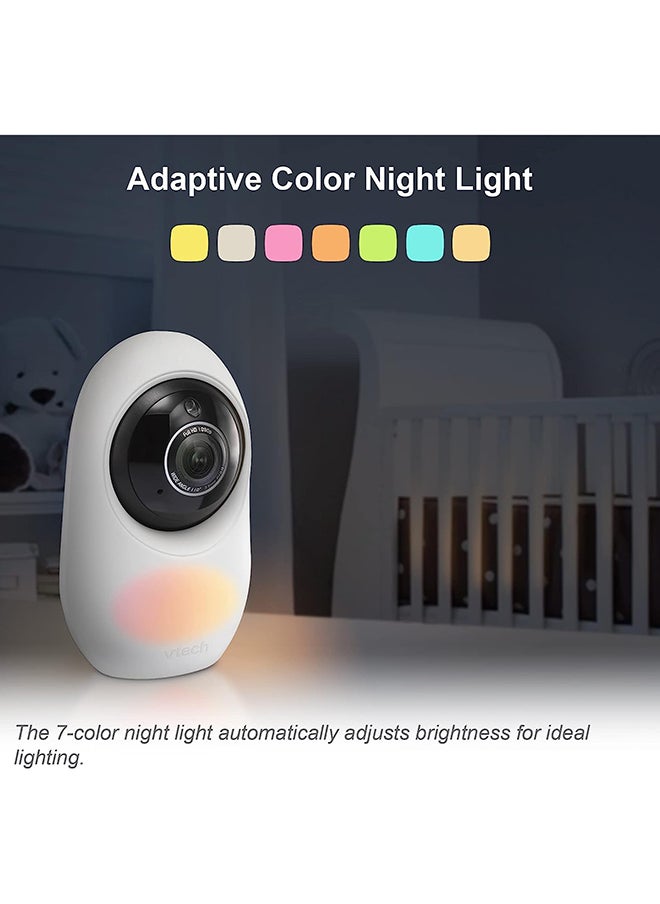 vtech - 2.8 Inch 2 Camera Smart Wi Fi 1080P Hd Video Baby Monitor With Remote Access White - Image 1