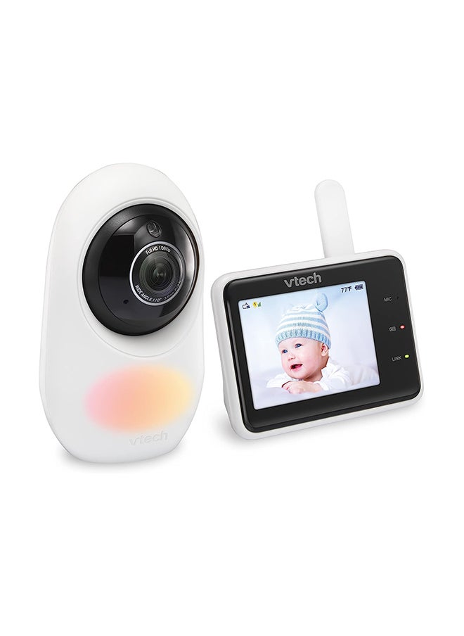 vtech - 2.8 Inch 2 Camera Smart Wi Fi 1080P Hd Video Baby Monitor With Remote Access White - Image 1