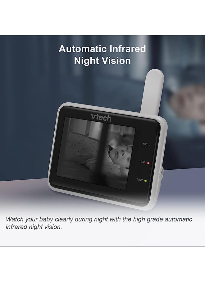 vtech - 2.8 Inch 2 Camera Smart Wi Fi 1080P Hd Video Baby Monitor With Remote Access White - Image 1