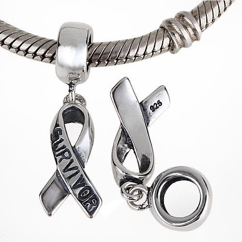 ARTCHARM Survivor Ribbon Dangle Charm - 925 Sterling Silver - fit Women Charms Bracelets - Image 3
