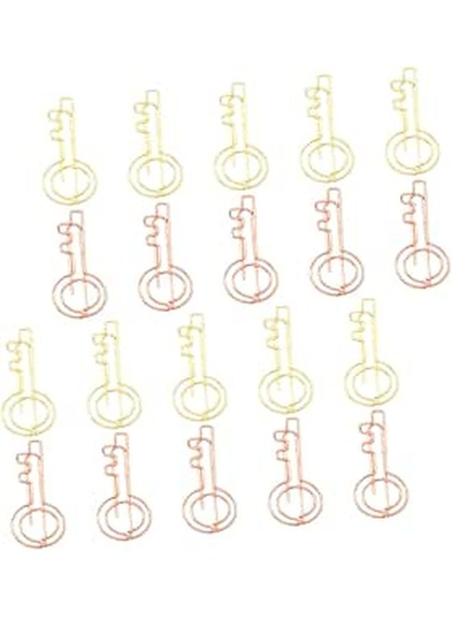 Key Shaped Metal Paper Clips 20pcs Small Memo Document Clamps Creative Bookmarks For Office School - Image 1