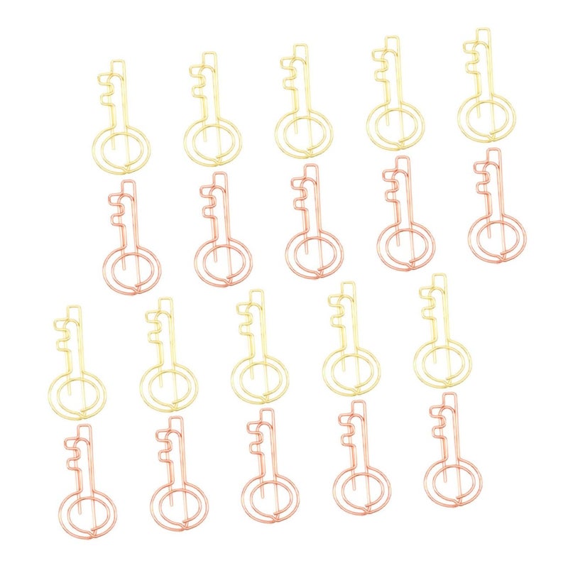 Key Shaped Metal Paper Clips 20pcs Small Memo Document Clamps Creative Bookmarks For Office School - Image 2