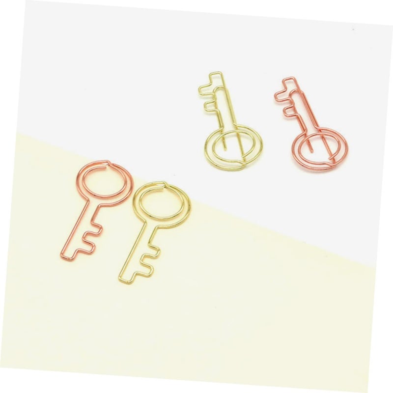 Key Shaped Metal Paper Clips 20pcs Small Memo Document Clamps Creative Bookmarks For Office School - Image 3