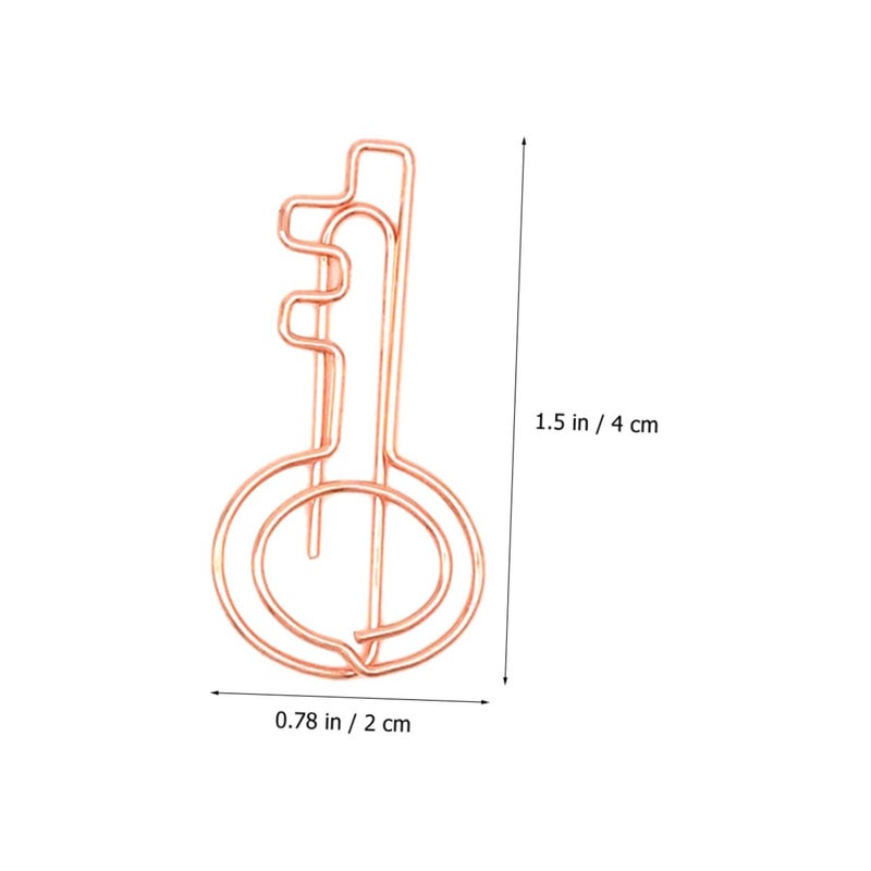 Key Shaped Metal Paper Clips 20pcs Small Memo Document Clamps Creative Bookmarks For Office School - Image 4