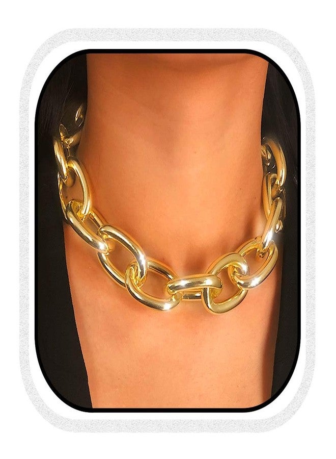 CLOACE Chunky Choker Necklace Gold Cuban Link Chain Thick Necklaces Punk Jewelry for Women(Gold cuban chain) - Image 1
