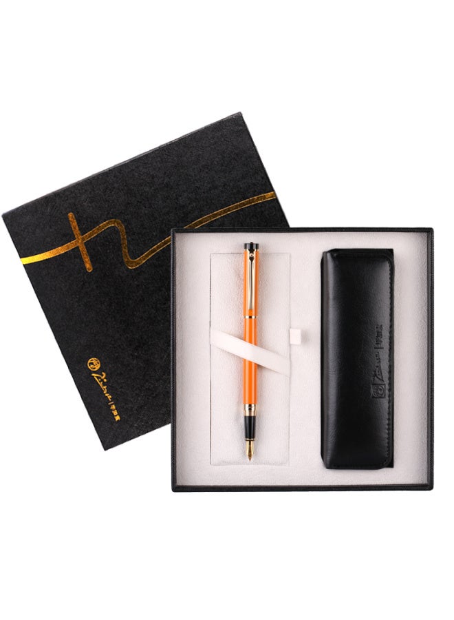 Pimio Pen Gift Set With Pen Pouch Business Office Gift For Men And Women Birthday Gift Student Calligraphy Adult Gift Pen 5510 Orange Yellow - Image 5