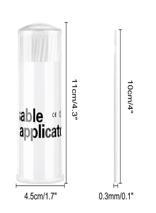 Dming 200 Pieces Disposable Micro Brush Applicator Microswabs for Eyelash Extension Removing Tools, Mini Cotton Swab Brushes for Makeup and Personal Care (White) - Image 2