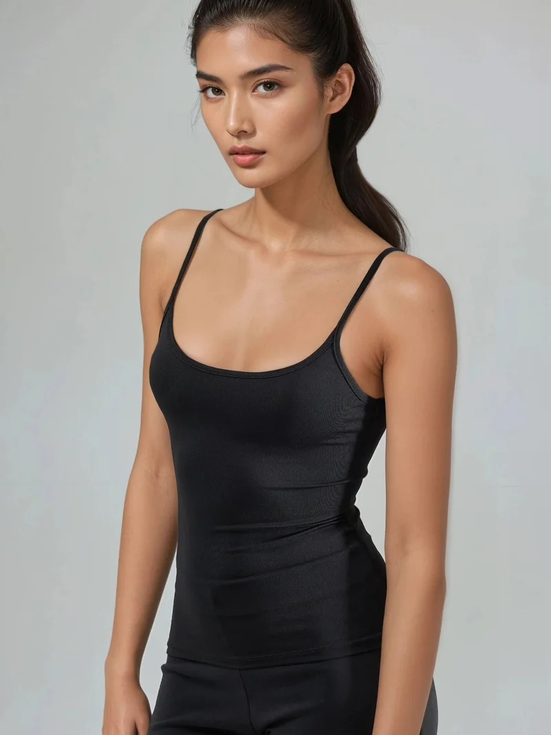 بوسيم BUSEM Fitted U Collar Knitted Tank Top