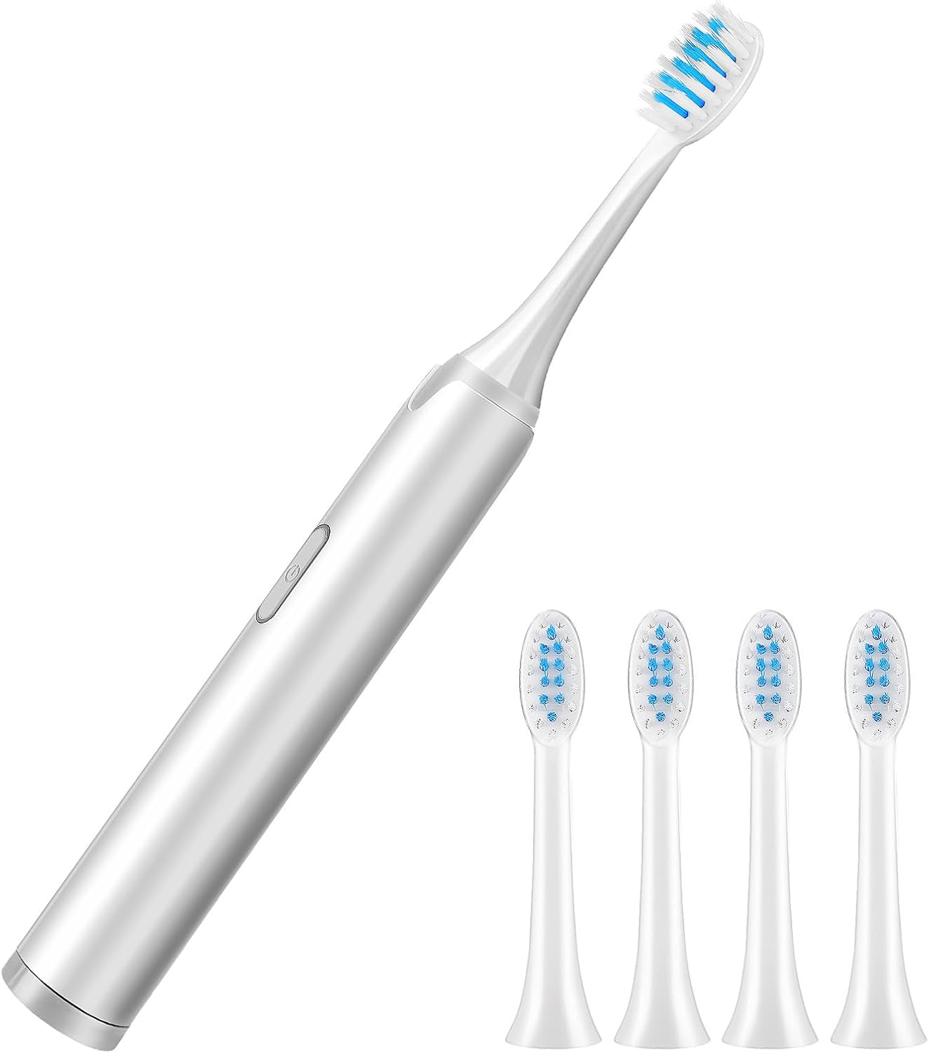 Yardwe Non-Rechargeable Electric Toothbrush with 5 Ultra Soft Brush Heads, Waterproof Oral Cleaning Brush for Sensitive Teeth, Battery Operated Tooth Cleaner for Home Use