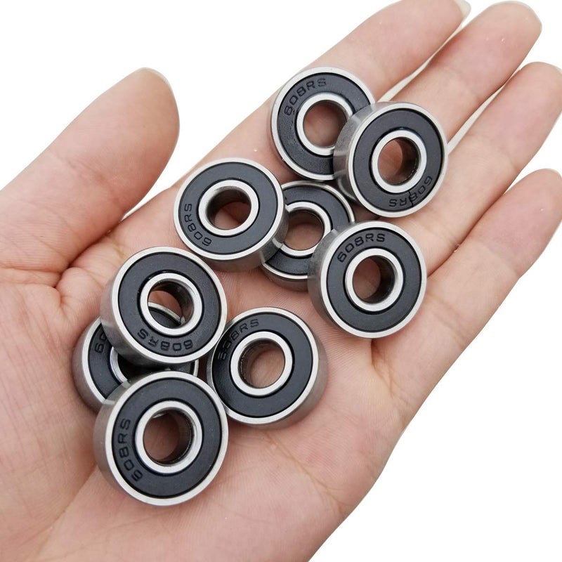 WAFJAMF 20 Pack 608-RS Ball Bearing - Double Rubber Sealed Shielded Miniature Deep Groove 608rs Bearings for Skateboards, Inline Skates, Scooters, Roller Blade Skates, Long Boards (8mm x 22mm x 7mm) - Image 4