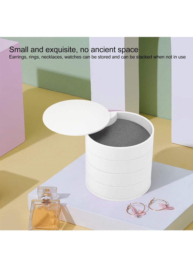 Excefore Jewelry Storage Box 4 Layers Rotatable Design, Exquisite Portable Jewelry Storage Display Box, Earring Organizer, 360 Degree Rotating Organizer Holder for Rings Earrings Necklace Bracelets - Image 5
