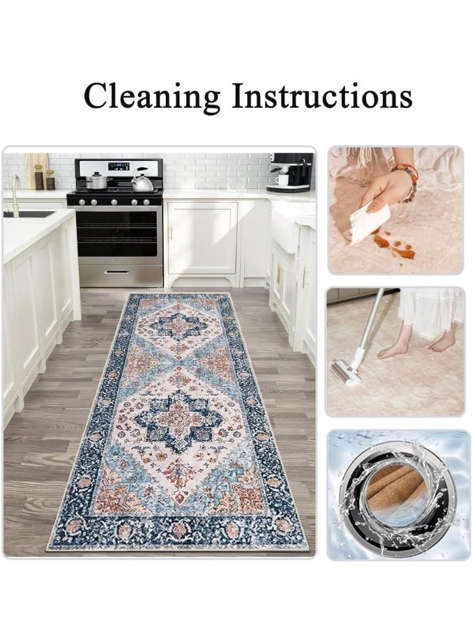 Retro Persian style living room coffee table bedroom carpet - anti slip, stain resistant, easy to clean, washable, soft and comfortable area carpet - Image 2