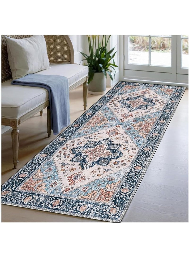 Retro Persian style living room coffee table bedroom carpet - anti slip, stain resistant, easy to clean, washable, soft and comfortable area carpet - Image 4