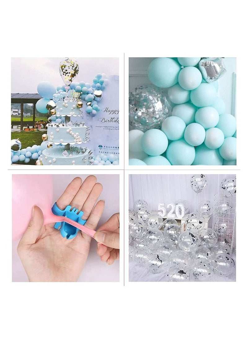 SYOSI Blue Balloon Arch Garland Kit, Silver Balloons and Silver Confetti Latex Balloons for Kids Family Wedding Birthday Party Supplies, Blue Party Balloons for Party Background Decorations - Image 4