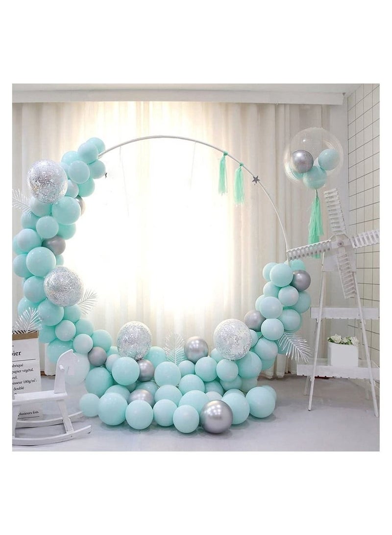 SYOSI Blue Balloon Arch Garland Kit, Silver Balloons and Silver Confetti Latex Balloons for Kids Family Wedding Birthday Party Supplies, Blue Party Balloons for Party Background Decorations - Image 1