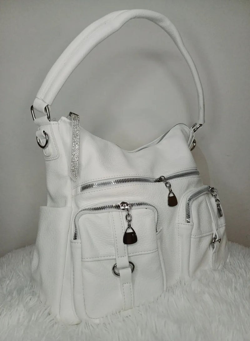 نو برانديد شنطة كتف جلد صناعي متعددة الجيوب – عملية وأنيقة للاستخدام اليومي والجامعة - Image 1