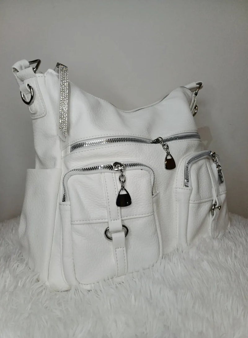 نو برانديد شنطة كتف جلد صناعي متعددة الجيوب – عملية وأنيقة للاستخدام اليومي والجامعة - Image 3